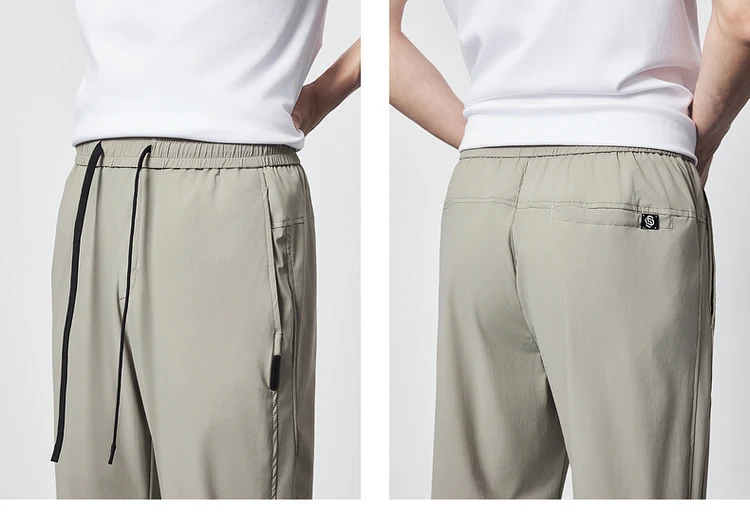 Title 20, Pantaloni casual uomo in seta ghiaccio, sottili...