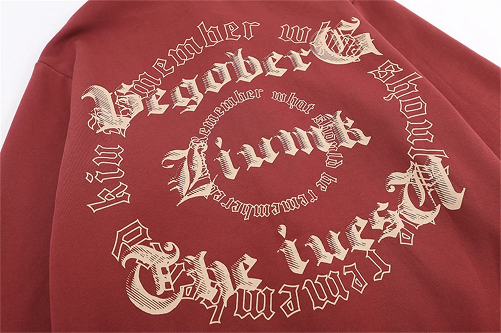 Creative Letters Printing Plus Velvet Hooded Cardigan Sweater, Mens Loose Zipped Sports Coat. Comfortable and stylish ou — photo 17