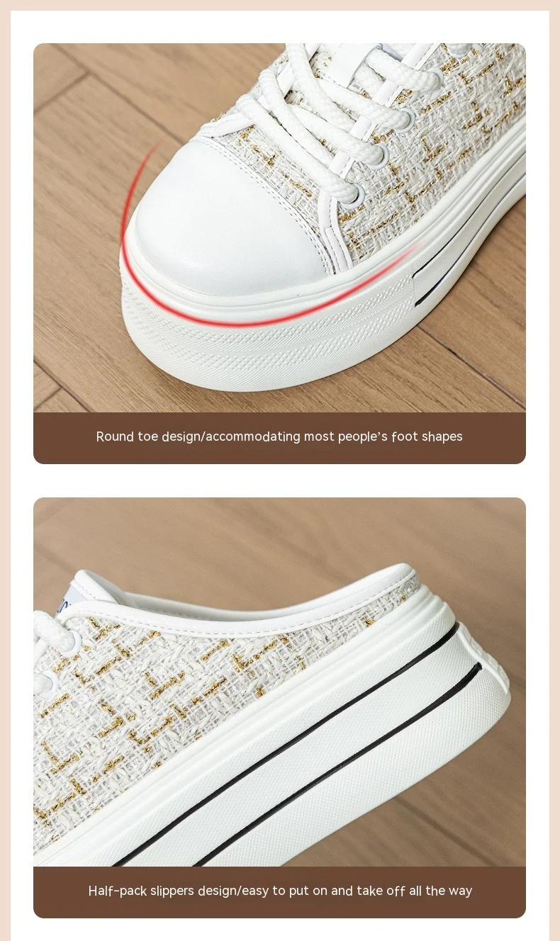 Women's Thick Bottom Height Increasing Canvas Shoes, offering comfort, style, and an elevated look for any outfit, perfe — photo 9