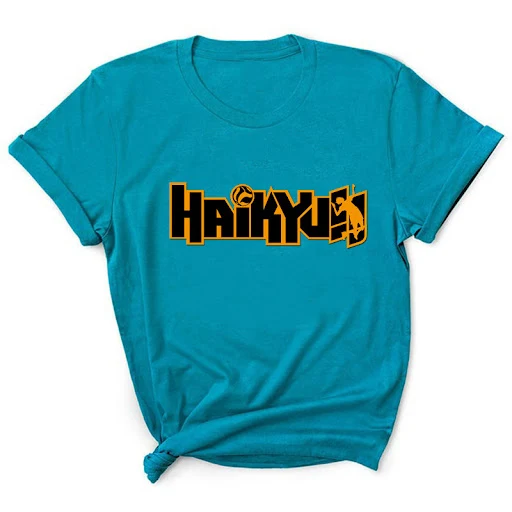 Title 12, HAIKYUU Volleyball Print Short Sleeve Round Nec...