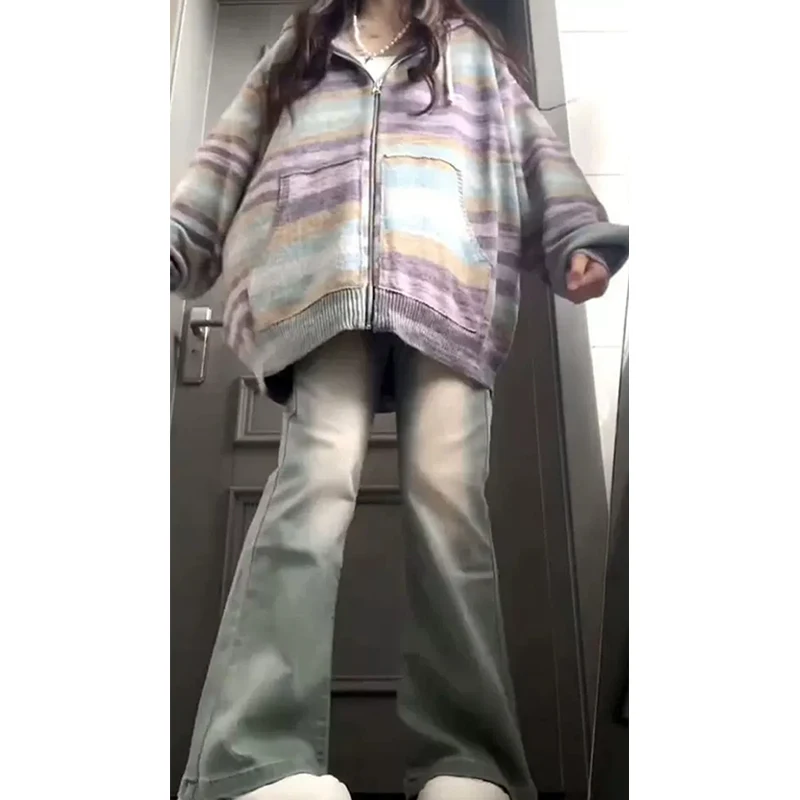 Title 2, Womens Knitted Sweater and Micro Flared Jeans ...
