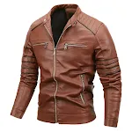 Men's Plus Velvet Motorcycle Leather Jacket, a warm and stylish winter coat designed for bikers, providing comfort and p — photo 5