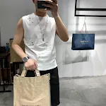 Men's Fashion Solid Color Sports Waistcoat Ripped Vest. Stylish and comfortable for workouts or casual wear. Breathable — photo 1