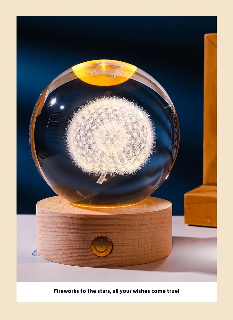 Title 7, Luminous 3D Inner Carved Crystal Ball Small Nig...