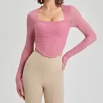 Top elasticizzati da yoga per donna, abbigliamento sportivo traspirante e confortevole, perfetto per allenamenti e sessioni di yoga, massima libertà. — foto 4