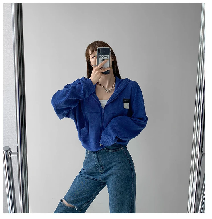 Moletom com capuz waffle manga longa e curta soltinho, conforto e estilo casual para usar em diversas ocasiões. — foto 5
