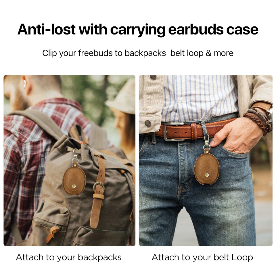 Title 5, NewFreeBuds5 Earphone Sleeve Cowhide Portable D...