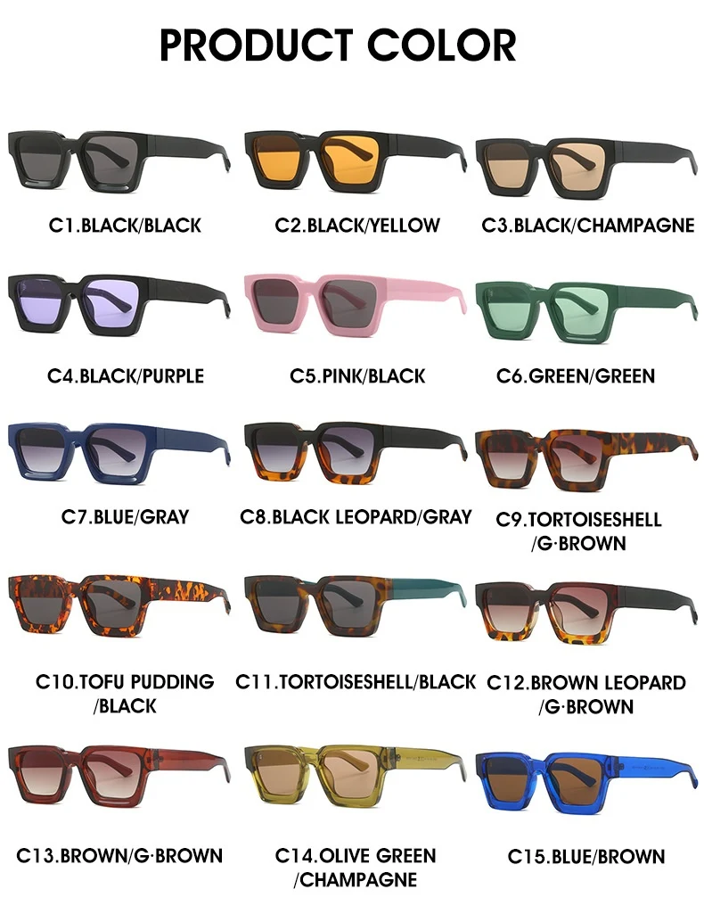 Classic Retro New Square Sunglasses. Get UV protection, timeless style and a bold look for any occasion with these must- — photo 15