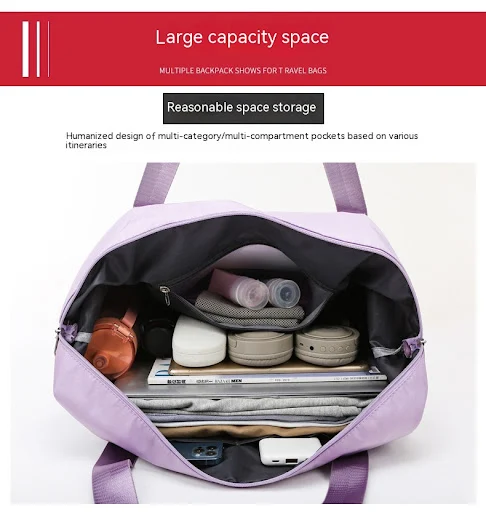 Title 2, Large Capacity Foldable Hand Luggage Bag with D...