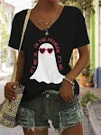 Fashion V-neck Plain Color Sleeve Rhinestone Casual Top. A comfortable and stylish top for everyday wear, perfect for cr — photo 14