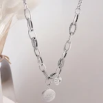 Colar Retrô Dream Come True Feminino Prata 925 Versão Coreana Indústria Pesada. Adicione elegância e estilo vintage ao seu visual. — foto 4