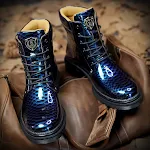Sapatos Martin Masculinos com Estampa de Cobra e Mudança de Cor, estilo e conforto em um só calçado, perfeitos para um visual moderno e impactante. — foto 4