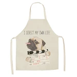 Cartoon Cute Dog Printed Cotton And Linen Apron Kitchen Home Cleaning Parent-child Sleeveless Coverall Generation Hair P — photo 7