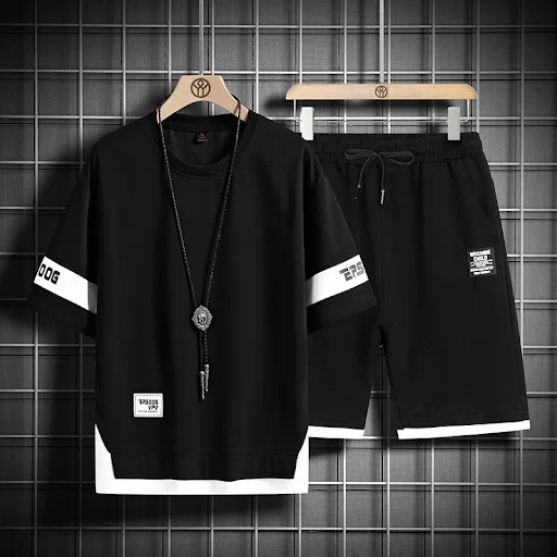 Title 1, Conjunto Waffle Solto Manga Curta Masculino Con...