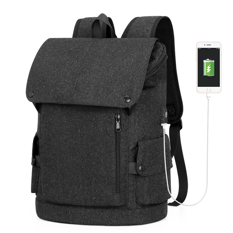Title 4, Casual Backpack Male Retro Simple Student Schoo...