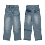 Jeans Americanos Retro Soltos de Rua com Multi-bolsos Casuais. Perfeitos para um visual despojado e confortável no dia a dia. — foto 13