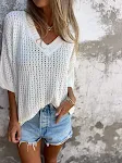 Women's Hollow Out Long-sleeved Knitted Sweater, Mountain Idle Style for relaxed comfort, offering versatile wearability — photo 7