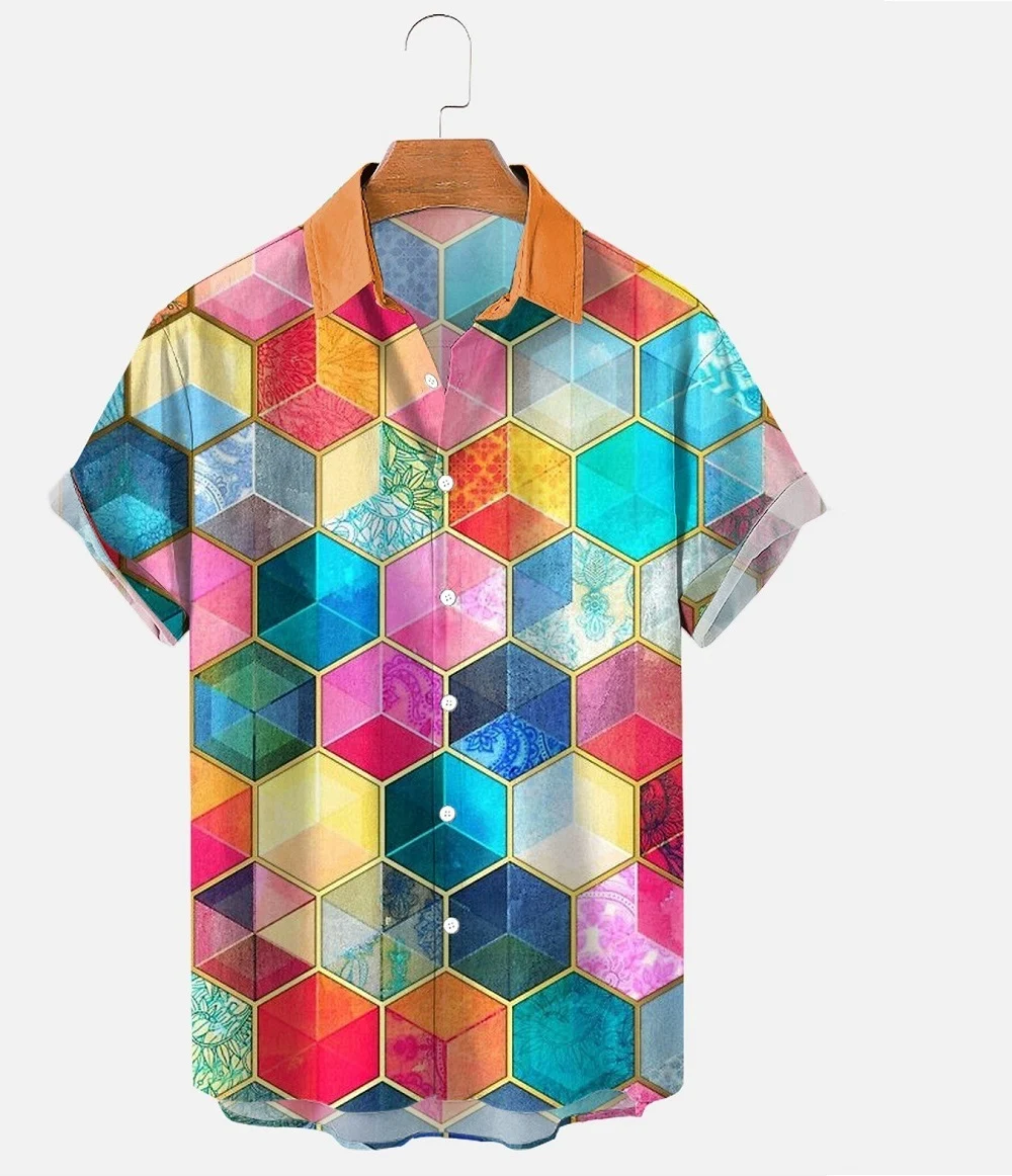 Element Print Summer Break Loose Short Sleeve Shirt for men. Perfect for summer, offering comfort and style for everyday — photo 4