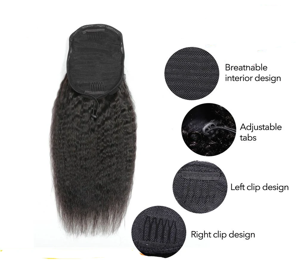 Title 6, Cabelo Humano Liso Cacheado com Rabo de Cavalo ...
