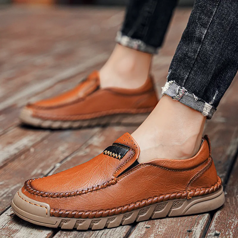 Handgemaakte lederen herenschoenen, lage modellen, grote maten. Stijlvolle en comfortabele schoenen voor de moderne man. Premium kwaliteit. — foto 7