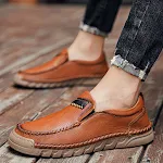 Handgemaakte lederen herenschoenen, lage modellen, grote maten. Stijlvolle en comfortabele schoenen voor de moderne man. Premium kwaliteit. — foto 7