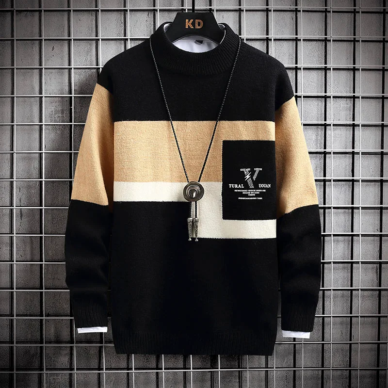 Men's Thickened Mink Velvet Loose Knit Sweater Shirt Mid-neck Line Comfortable and Warm Clothing Perfect for Winter and — photo 5