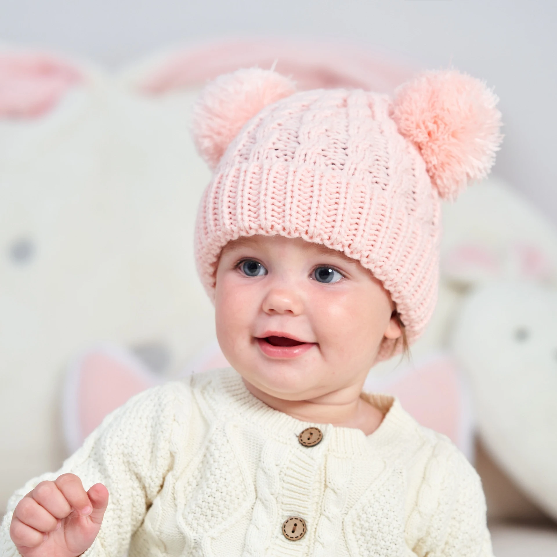 Title 19, Gorro infantil de lã torcida com cores sólidas ...