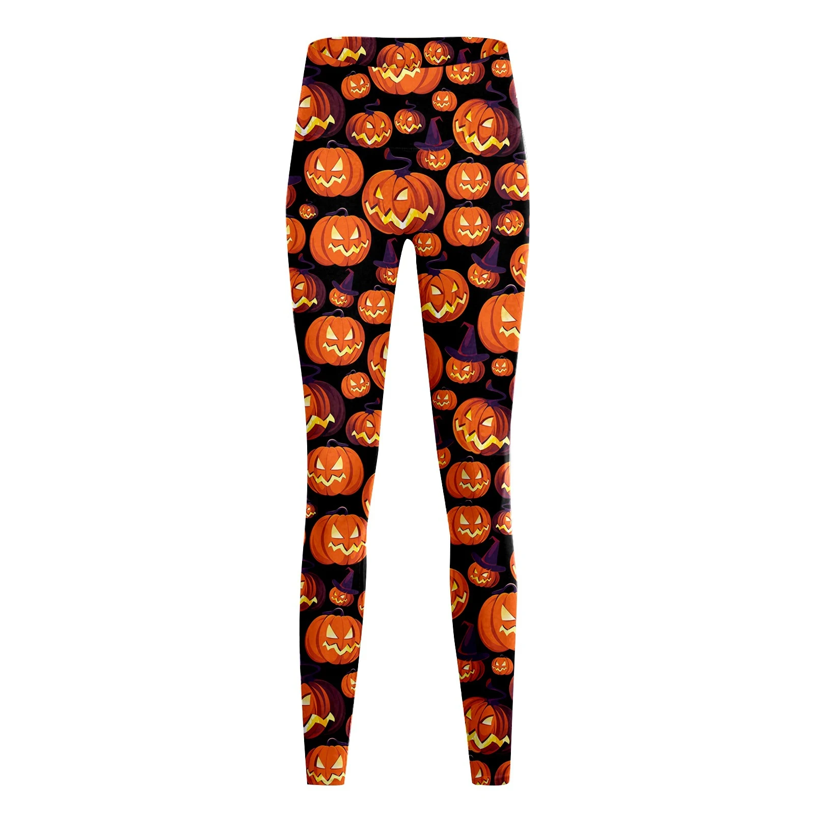 Pantalones de Yoga de Halloween para Mujer, Estampado de Calabaza, Cintura Alta, Ajuste Delgado, Fitness, Comodidad y Estilo Casual — foto 6