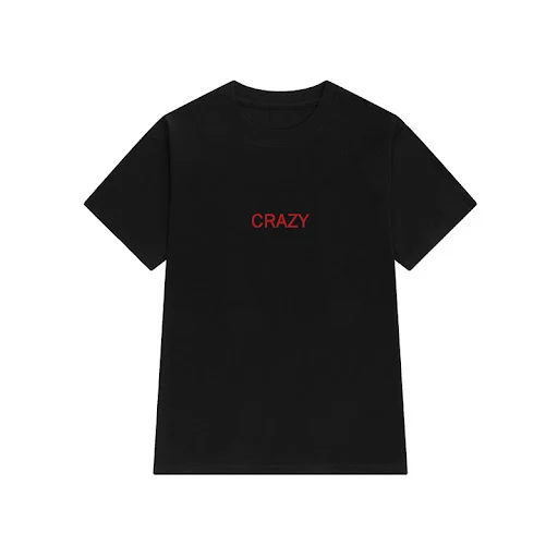 Title 1, Simple letters crazy printed loose short sleeve...