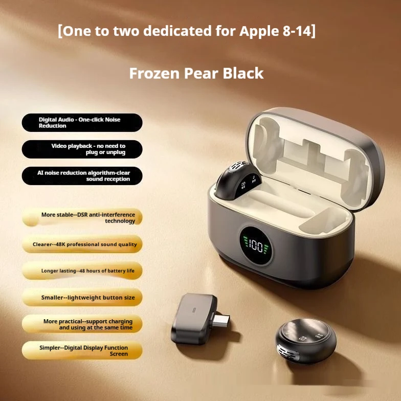 Title 2, Magnetic Button Wireless Lavalier Microphone. E...