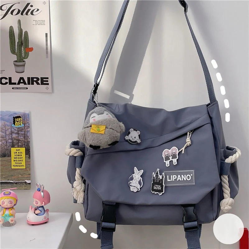 Bolsa Mensageiro Estudantil Retrô Harajuku Japonês de Grande Capacidade Ideal para Ferramentas e Uso Diário Estilo Único e Funcional — foto 17
