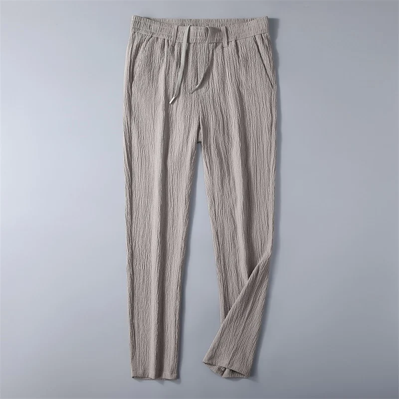 Title 2, Stretch Waffle Ice Silk casual broek voor heren...