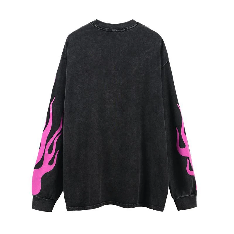 Title 5, Retro Washed Distressed Sweater Autumn Winter C...