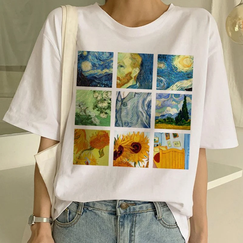 Title 5, Van Gogh T Shirt Art Painting T Shirt Women