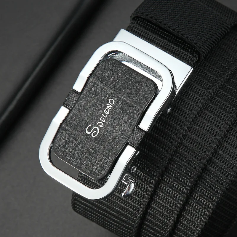 Cinto com fivela automática sem dentes, lona de nylon, para calças casuais ao ar livre, confortável, resistente e fácil de usar. — foto 1