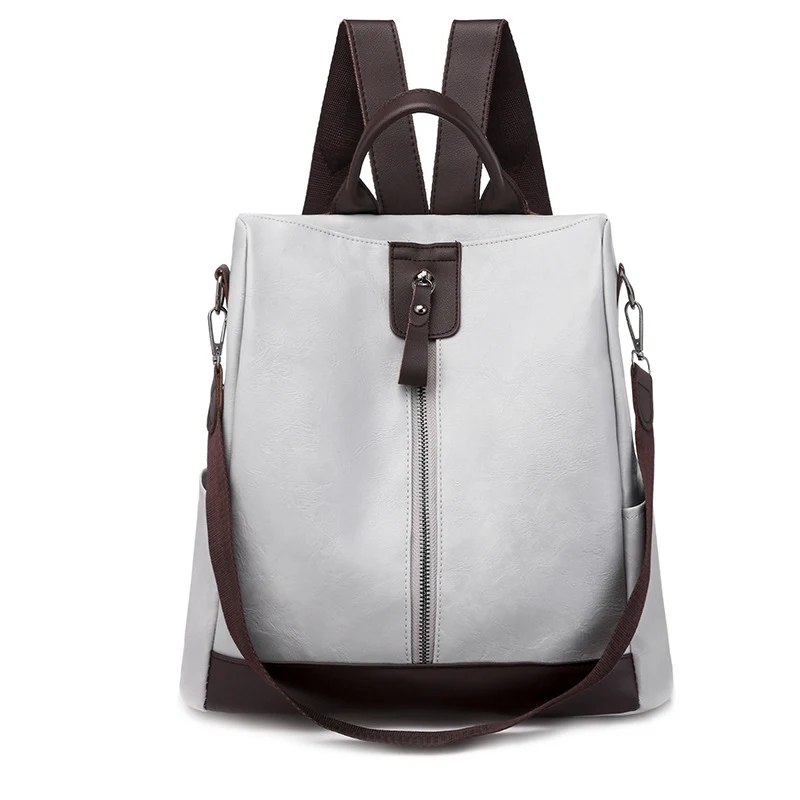 Mochila de viagem de couro macio e grande capacidade. Perfeita para suas viagens, confortável, elegante e espaçosa para tudo. — foto 3