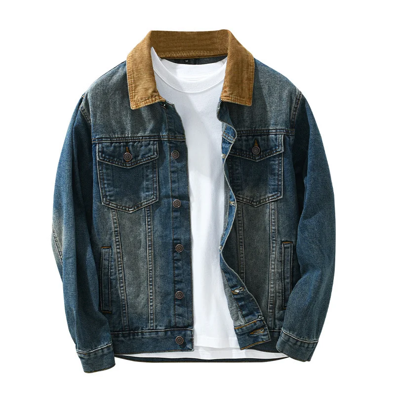 Men's Denim Coat Loose Youth Casual Japanese Workwear Jacket, Comfortable and Stylish Men's Fashion for Everyday Wear. — photo 2