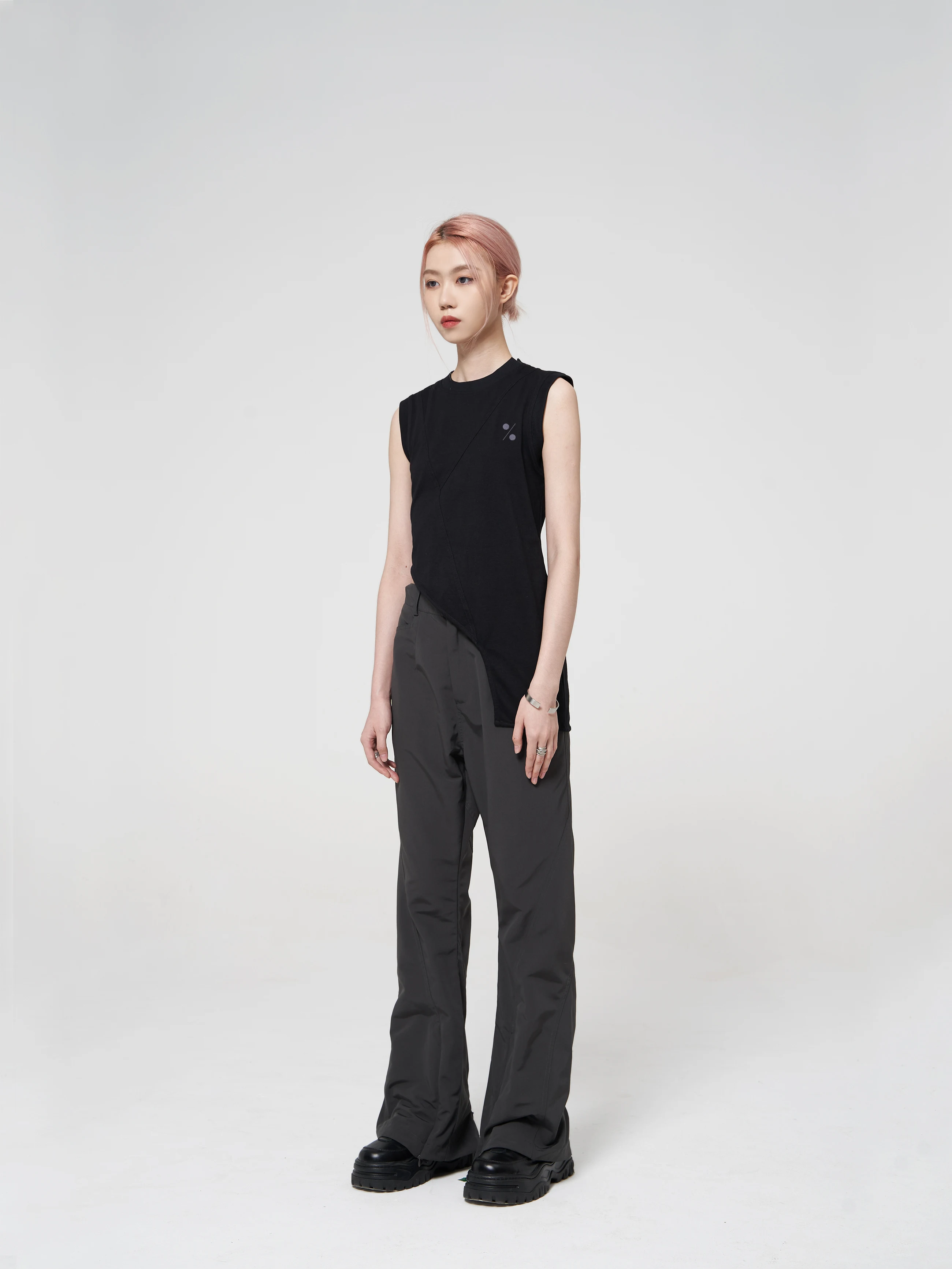 Title 4, Womens Unisex Linear Zip Micro Flared Pants De...