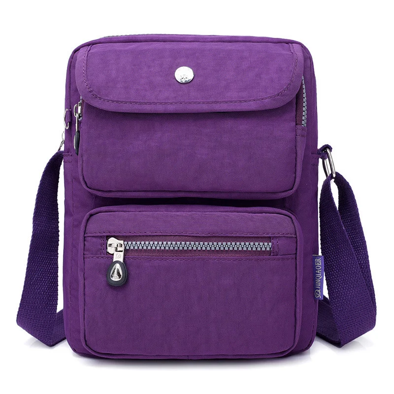 Bolsa pequena feminina de nylon leve e impermeável, grande capacidade, multi-bolsos, ombro único, ideal para uso diário. — foto 1