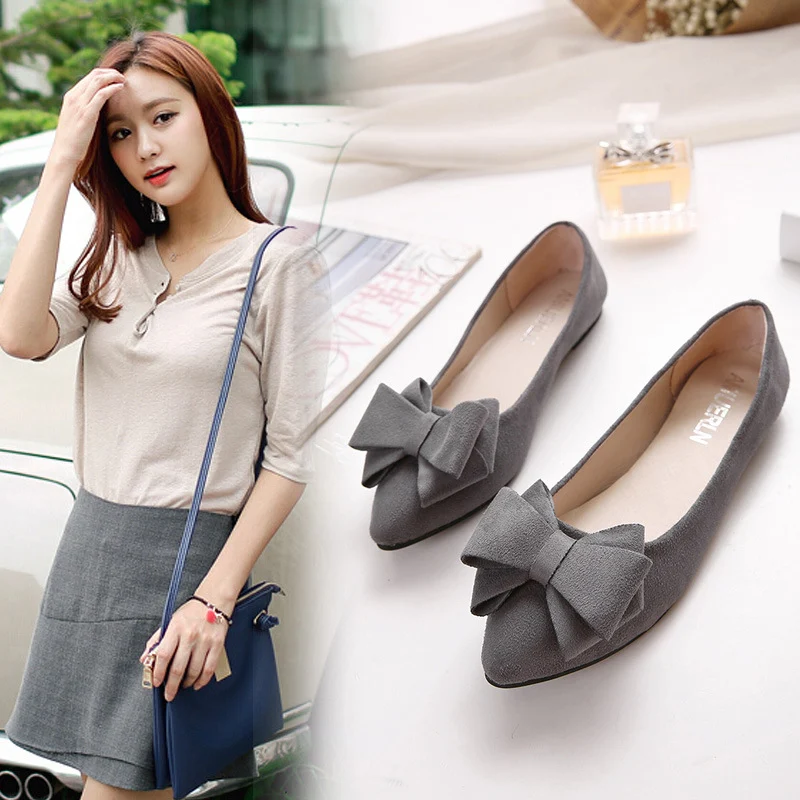 Spring Women's Shoes with Pointed Toe Flat Heel Bow. Comfortable flats perfect for everyday wear and adding a touch of s — photo 4