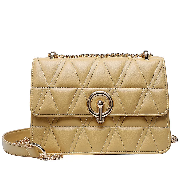 All-Match Rhombus Embroidery Thread One Shoulder Messenger Small Square Bag – Stylish texture, perfect for everyday use — photo 4
