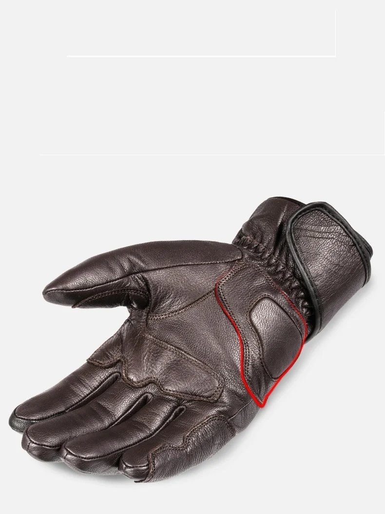 Title 5, Luvas de couro para motociclista de inverno mas...