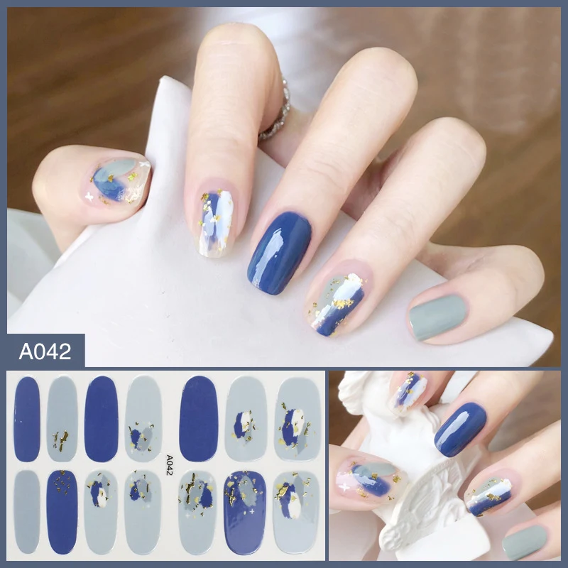 Adesivos de unha femininos completos 3D à prova d'água, manicure pronta. Aplicação fácil para unhas perfeitas e com acabamento profissional. — foto 10