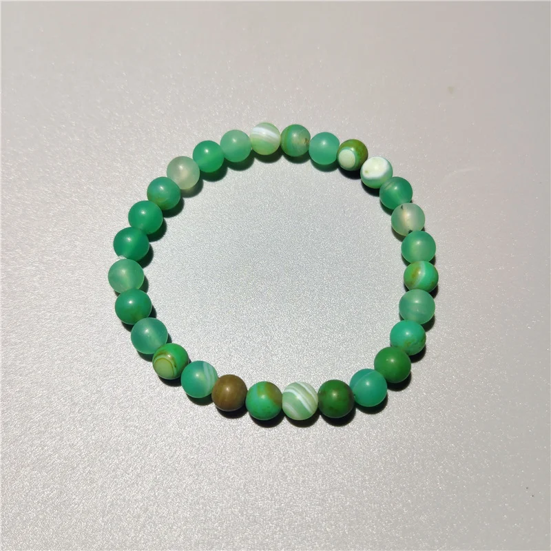 Pulseira de ágata listrada verde natural Presente Elegante e sofisticada, ideal para mulheres. Um acessório atemporal para qualquer ocasião. — foto 3