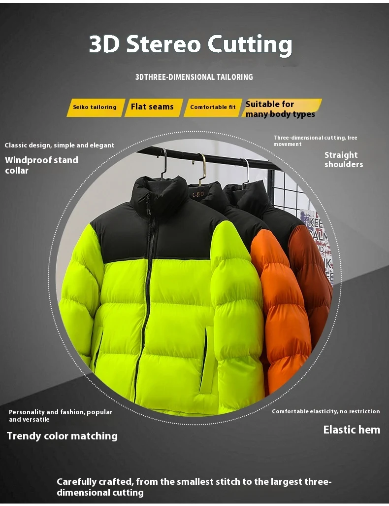 Title 12, Cotton-padded Coat Stand-up Collar Jacket Warm ...