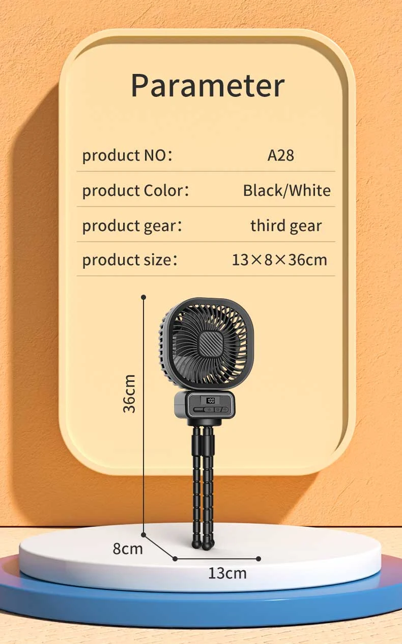 Title 14, A28 Ventilador Octopus USB Recargable con 5000m...