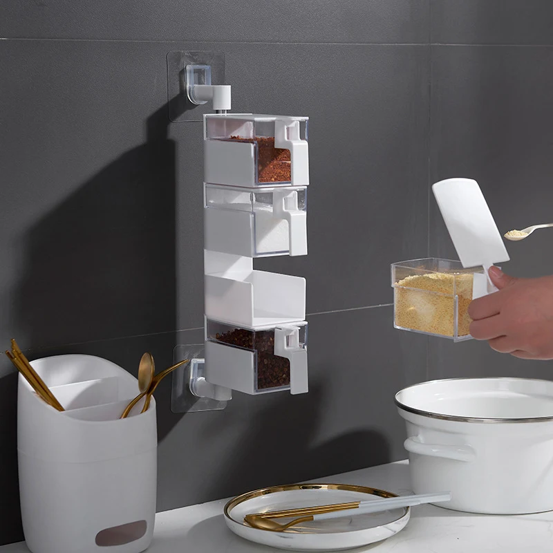 Kitchen free perforation wall-mounted spice box for easy spice organization and space saving. Simple to install, keeps y — photo 8