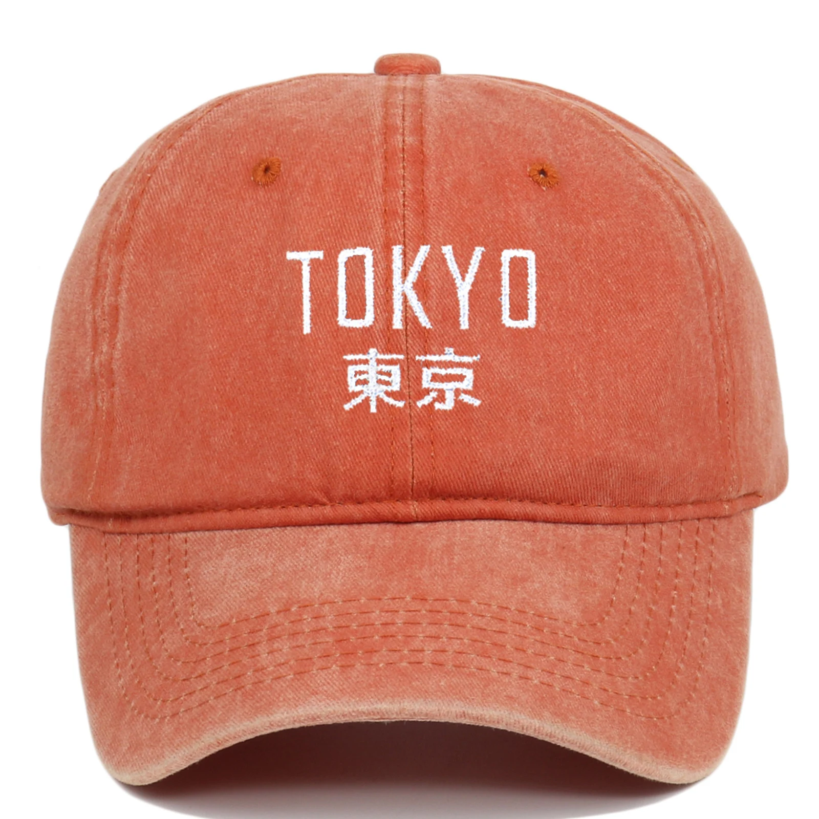 Novo Boné Retro Lavado com Letras Simples de Tóquio Um boné estiloso e confortável para o dia a dia. Perfeito para quem busca um visual casual com toque urbano e moderno. — foto 3