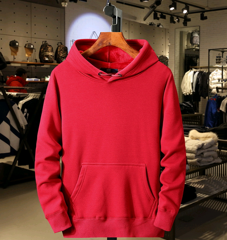 Autumn e inverno Roupas novas Capuz de capuz Jaqueta de cor sólida Plus Velvet Warm Sleeved Camiseta de mangas compridas suéter — foto 5