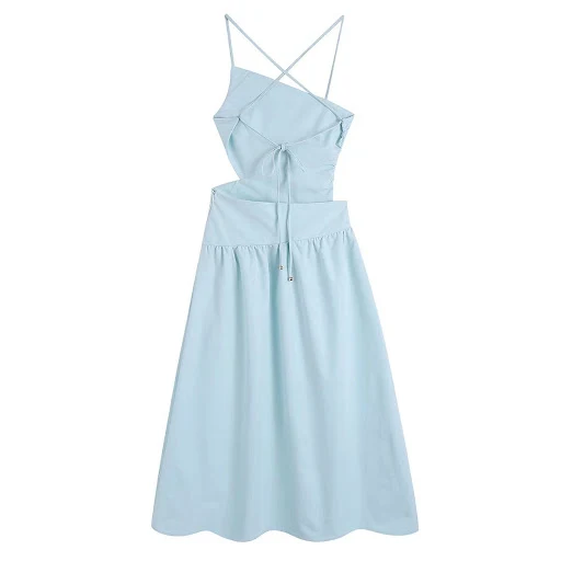 Title 5, Vestido feminino midi com cintura alta e alças ...